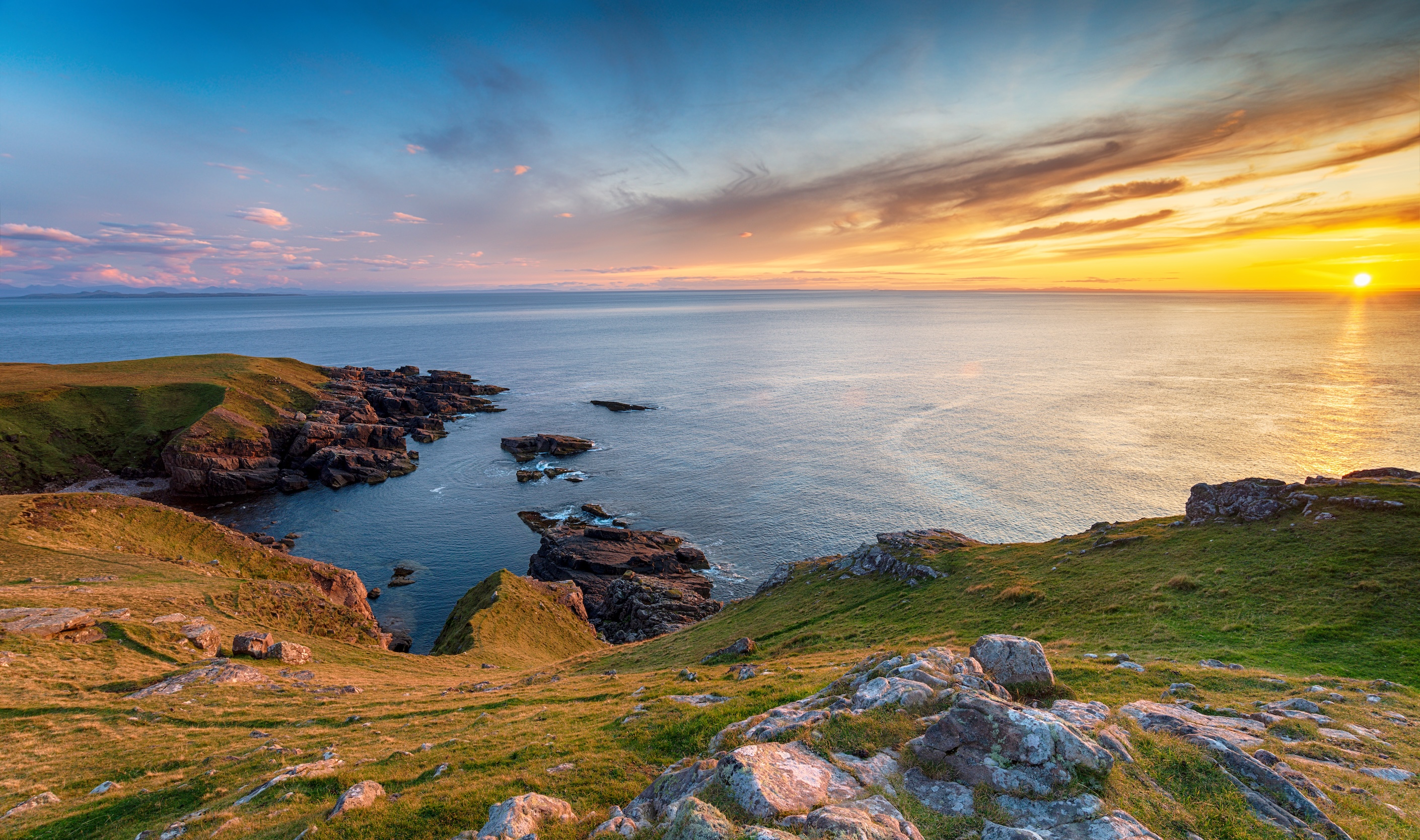 Beautiful sunset from Stoer Head near Lochinver in Scotland